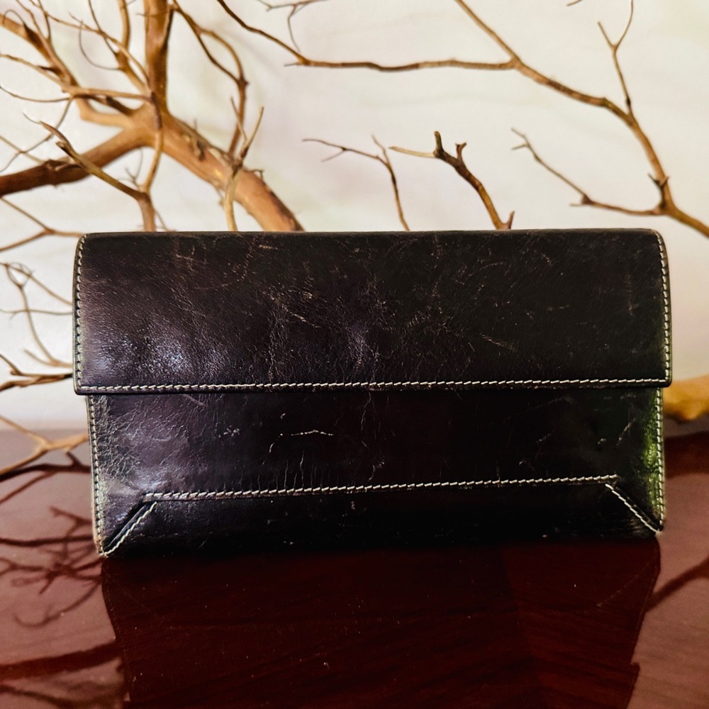 Sleek Black and Red Leather Wallets